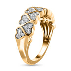Diamond Ring in Vermeil Yellow Gold Plated Sterling Silver 0.33 Ct