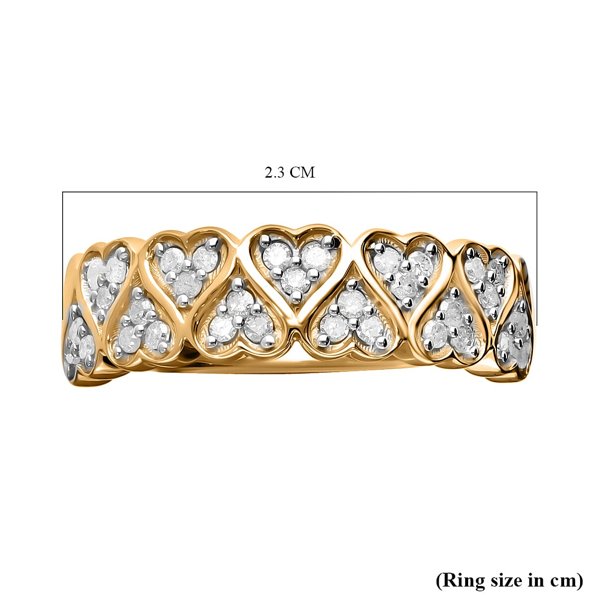 Diamond Heart Ring in 18K Vermeil Yellow Gold Plated Sterling Silver 7622871 4