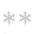 Diamond Snoflake Stud Earrings in Platinum Overlay Sterling Silver