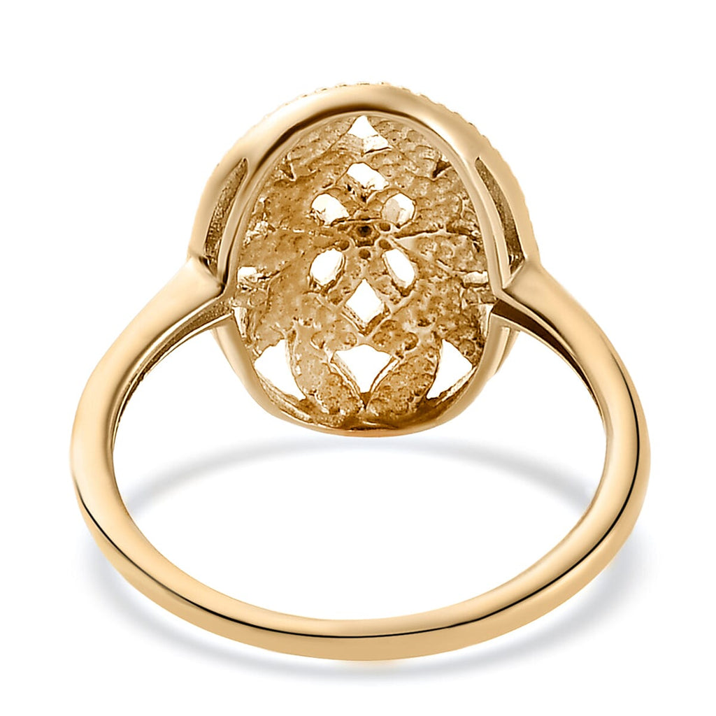 Diamond (G-H) Solitaire Ring in 18K Vermeil Yellow Gold Plated Sterling Silver