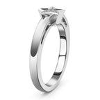 Diamond Star Stackable Platinum Overlay Sterling Silver