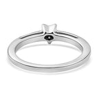 Diamond Star Stackable Platinum Overlay Sterling Silver