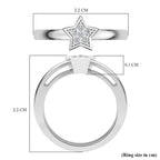 Diamond Star Stackable Platinum Overlay Sterling Silver