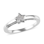 Diamond Star Stackable Platinum Overlay Sterling Silver