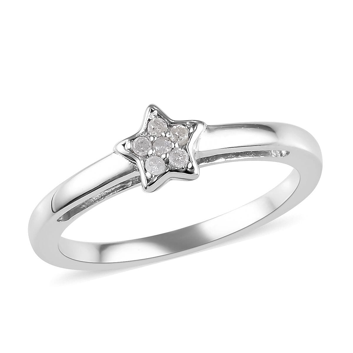Diamond Star Stackable Platinum Overlay Sterling Silver 3674435 0