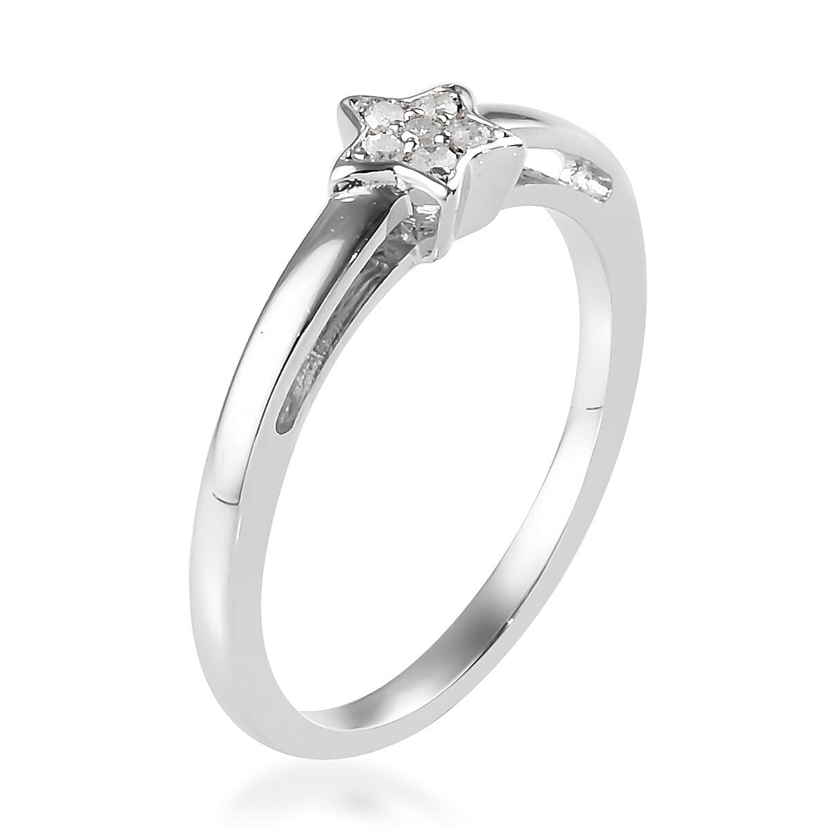 Diamond Star Stackable Platinum Overlay Sterling Silver 3674435 4