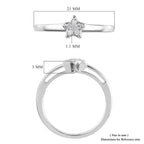 Diamond Star Stackable Platinum Overlay Sterling Silver