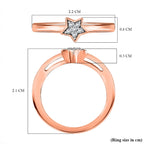 Diamond Ring in Rose Gold Overlay Sterling Silver