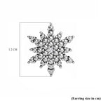 Diamond Starburst Stud Earrings in Platinum Overlay Sterling Silver
