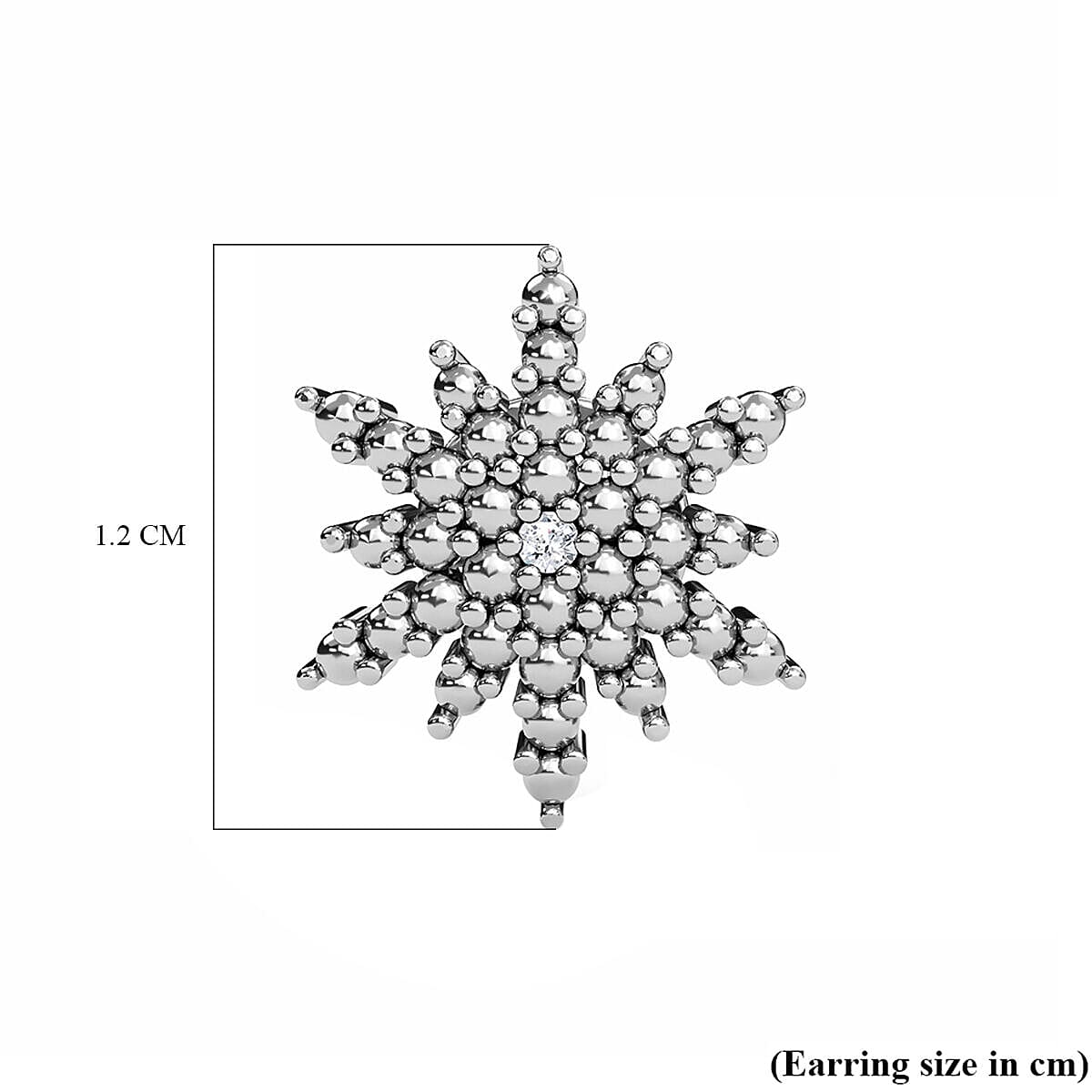 Diamond Starburst Stud Earrings in Platinum Plated Sterling Silver 3668481 5