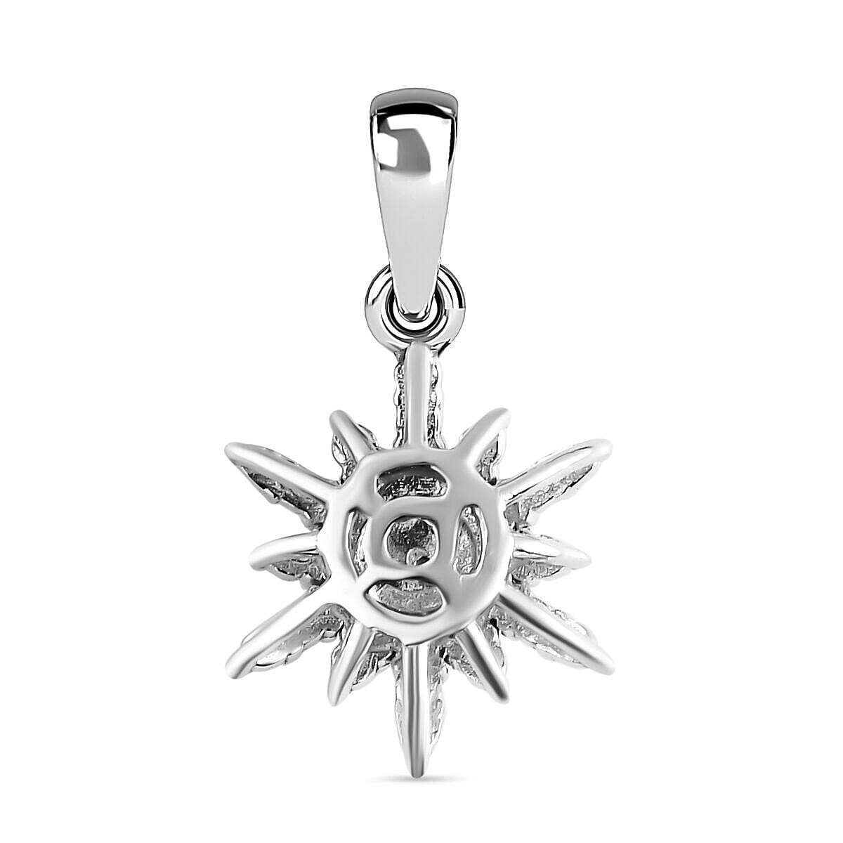 Diamond Starbust Pendant in Platinum Plated Sterling Silver 3668493 5