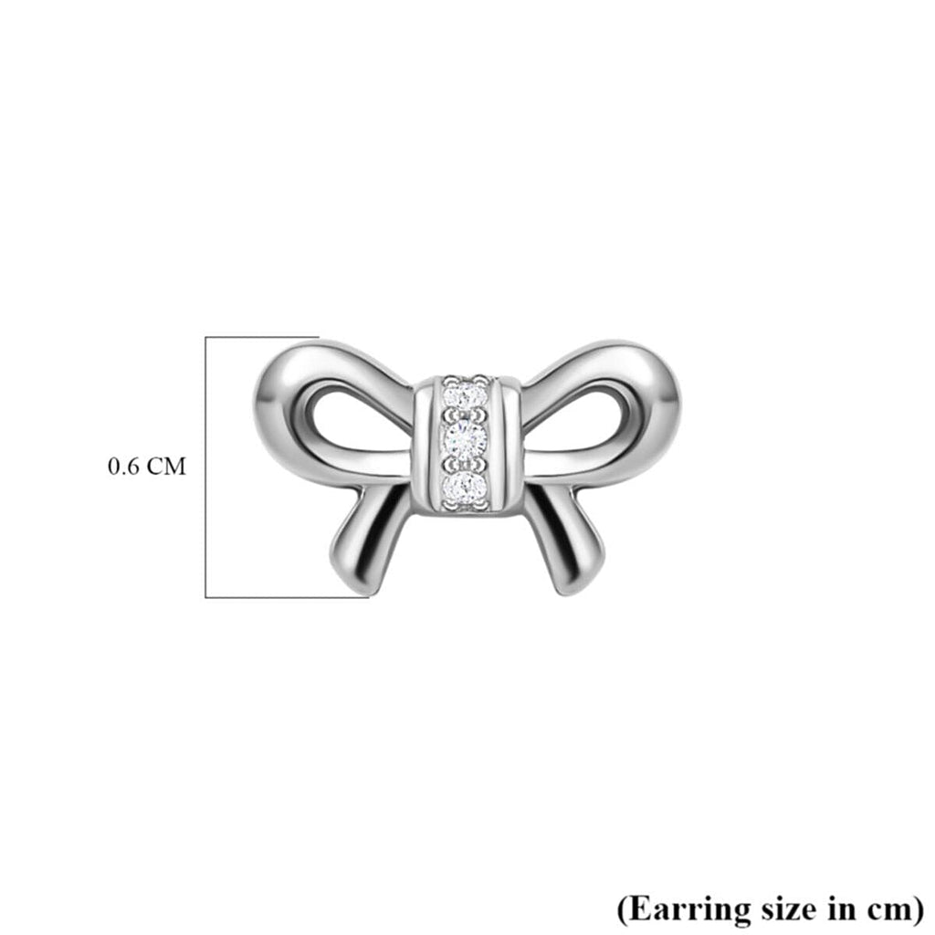 Diamond Stud Earrings (with Push Back) in Platinum Overlay Sterling Silver 0.030 Ct.