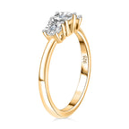 Diamond Trilogy Ring in 18K Yellow Gold Vermeil Plated Sterling Silver