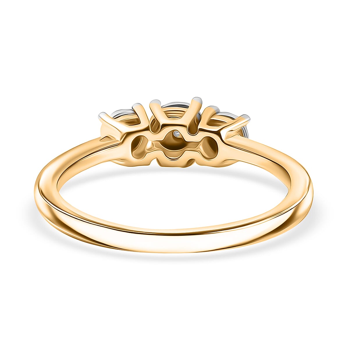Diamond Trilogy Ring in 14K Gold Over Sterling Silver 3674130 5