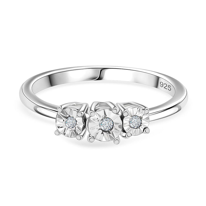 Diamond Trilogy Ring in Platinum Over Sterling Silver V32661801 1