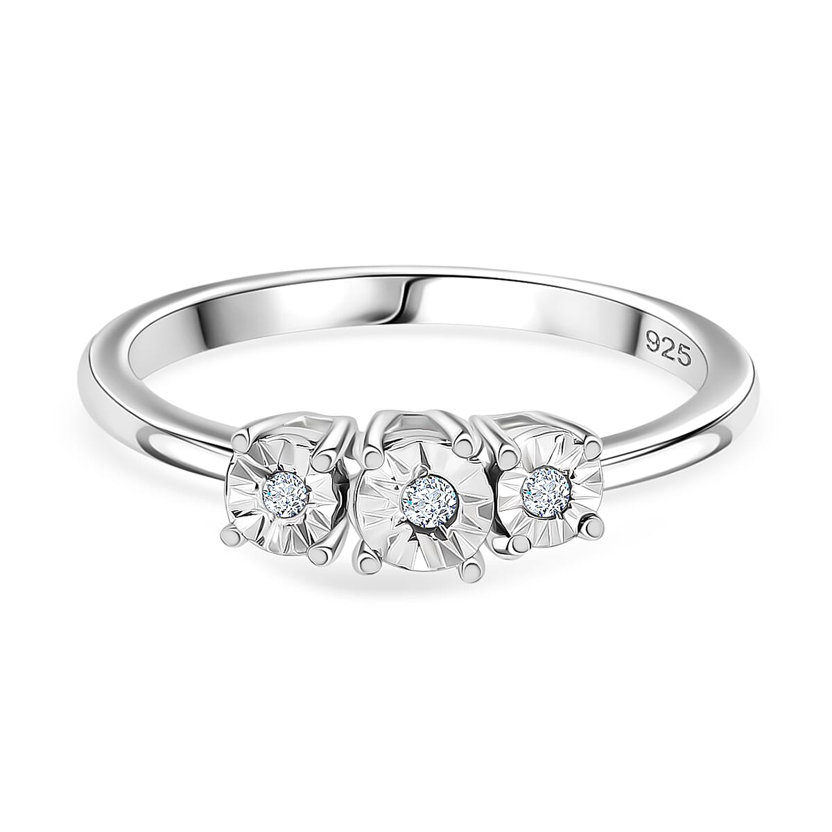 Diamond Trilogy Ring in Platinum Over Sterling Silver V32489656 0