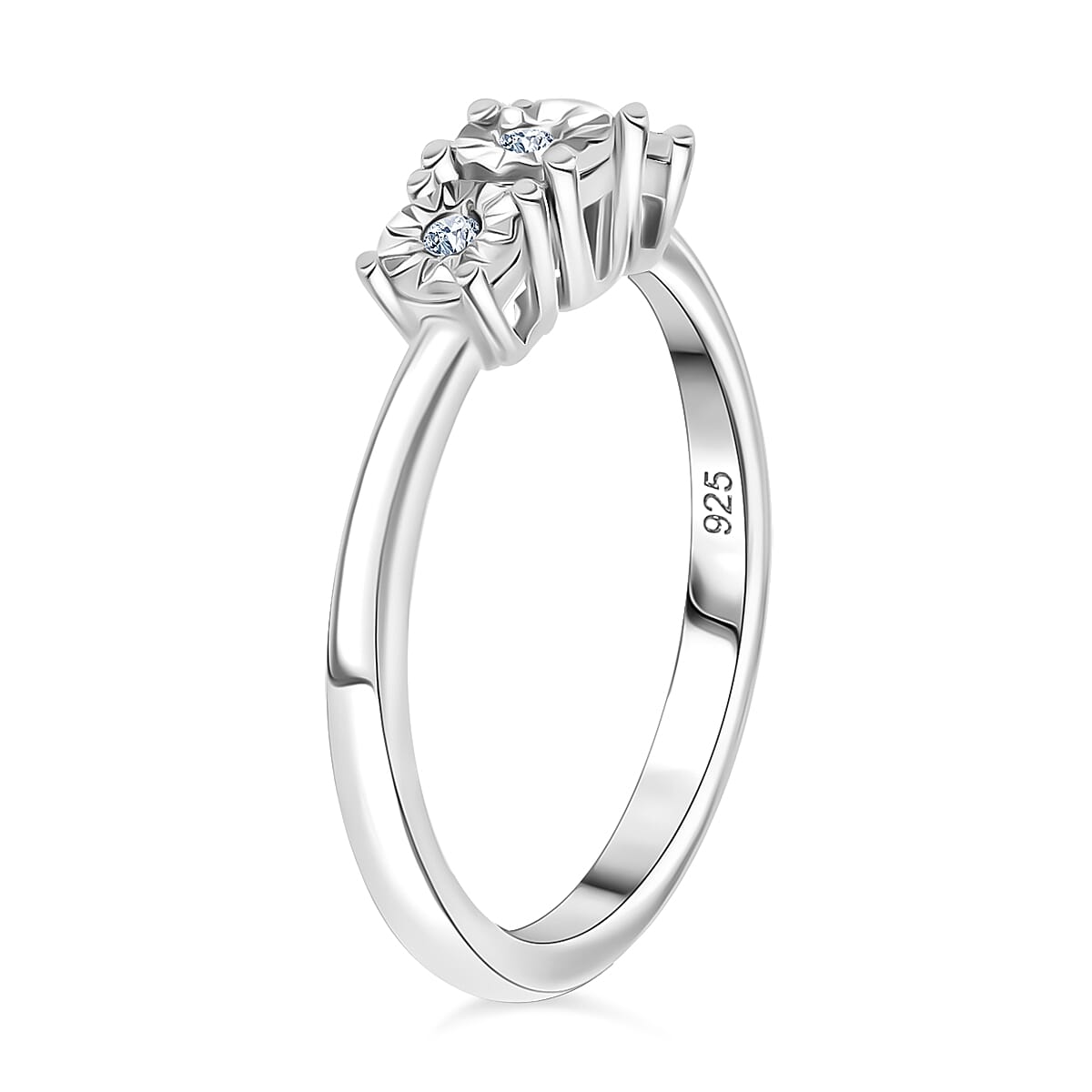 Diamond Trilogy Ring in Platinum Over Sterling Silver V32489656 4