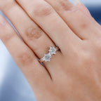Diamond Twin-Star Stacker Ring in Platinum Overlay Sterling Silver