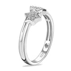 Diamond Twin-Star Stacker Ring in Platinum Overlay Sterling Silver