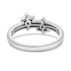 Diamond Twin-Star Stacker Ring in Platinum Overlay Sterling Silver