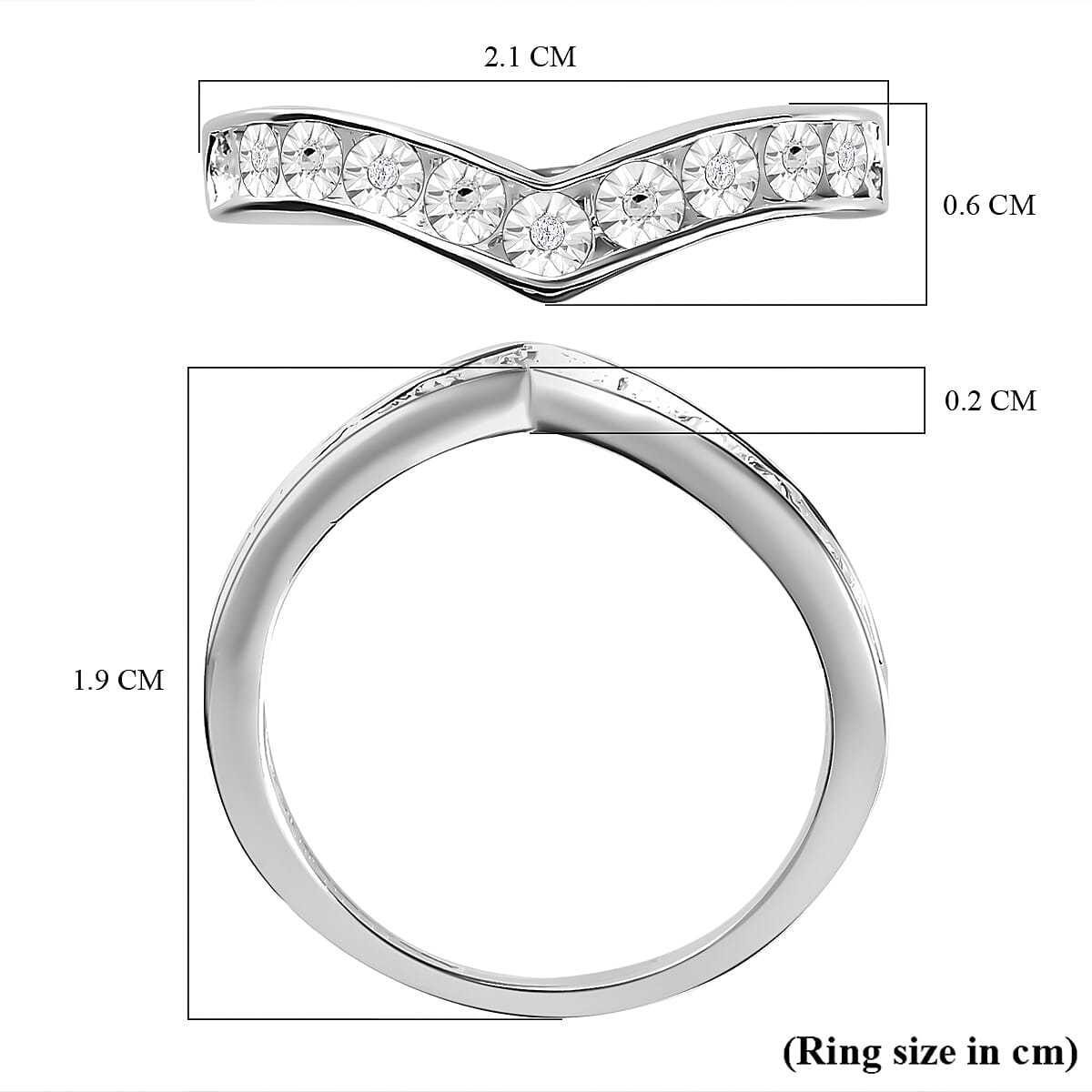 Diamond Wishbone Wedding Band Ring in Sterling Silver 7133878 18