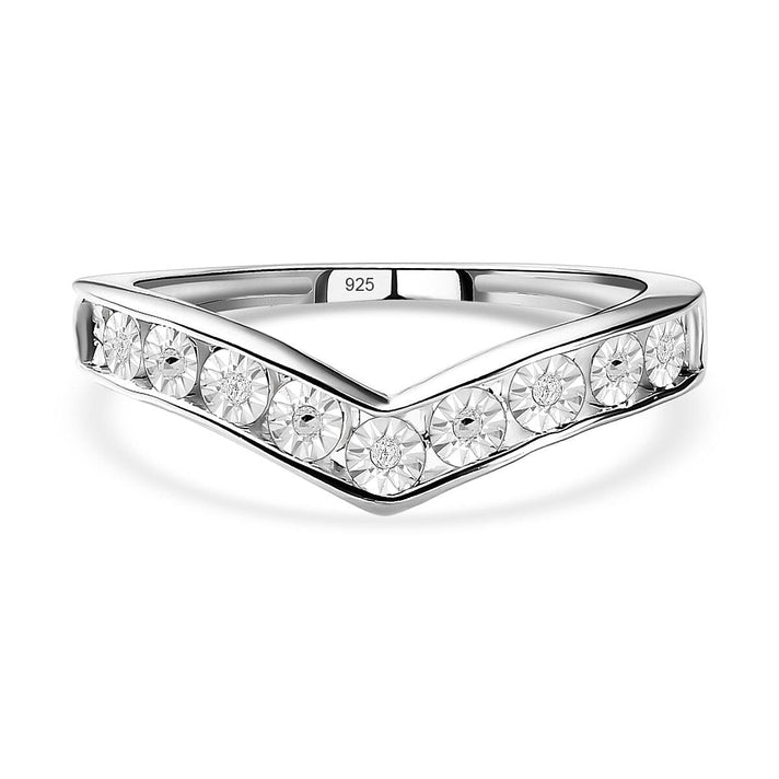 Diamond Wishbone Wedding Band Ring in Sterling Silver 7133878 1