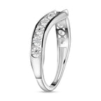 Diamond Wishbone Band Ring in Sterling Silver