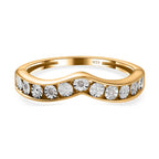 Diamond Wishbone Ring in 18K Vermeil Yellow Gold Plated Sterling Silver