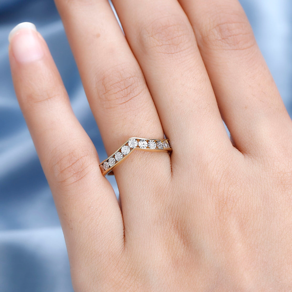 Diamond Wishbone Ring in 18K Vermeil Yellow Gold Plated Sterling Silver 7668228 2