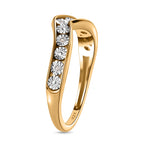 Diamond Wishbone Ring in 18K Vermeil Yellow Gold Plated Sterling Silver