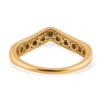 Diamond Wishbone Ring in 18K Vermeil Yellow Gold Plated Sterling Silver