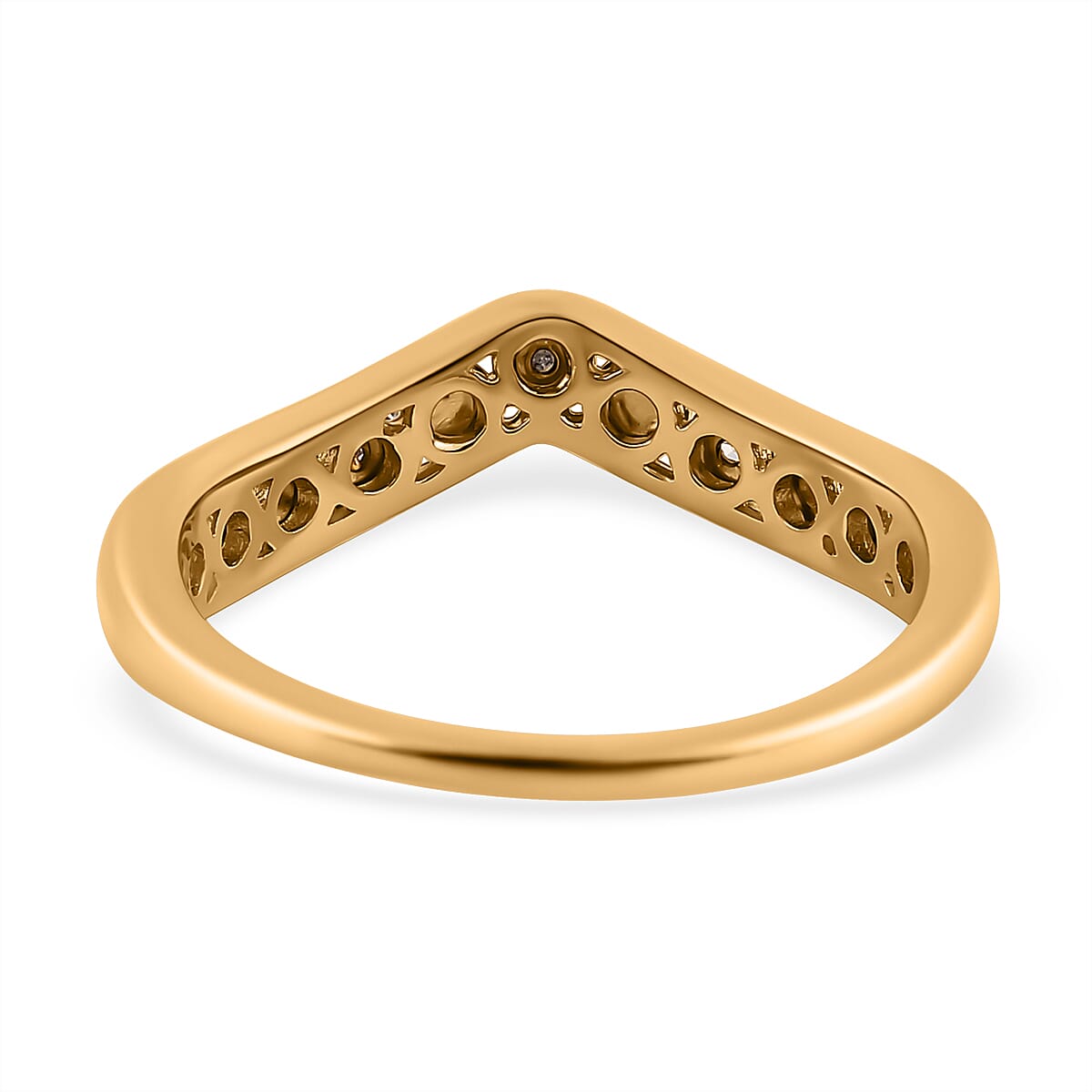 Diamond Wishbone Ring in 18K Vermeil Yellow Gold Plated Sterling Silver 7668228 4
