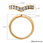Diamond Wishbone Ring in 18K Vermeil Yellow Gold Plated Sterling Silver