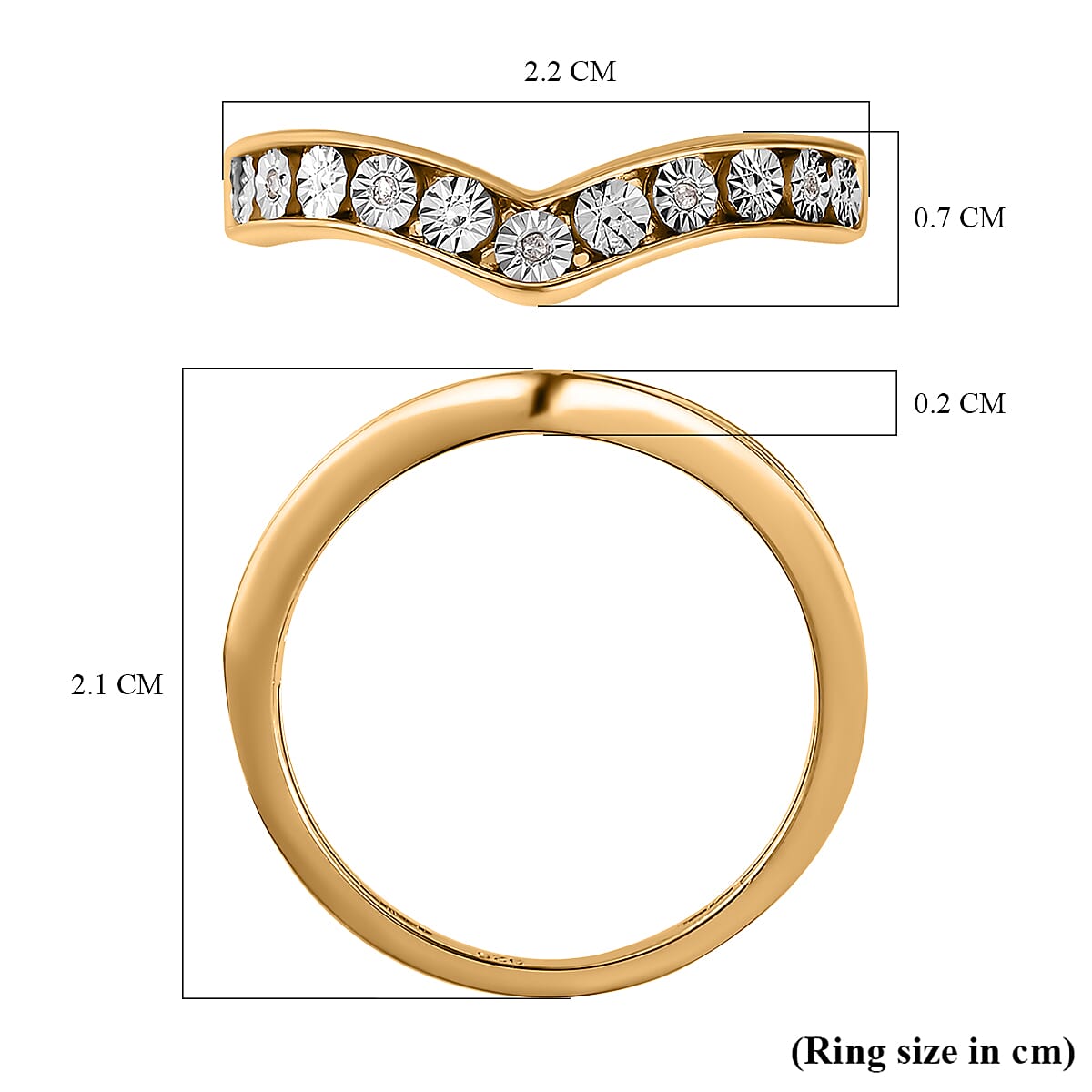 Diamond Wishbone Ring in 18K Vermeil Yellow Gold Plated Sterling Silver 7668228 5