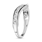 Diamond Wishbone Band Ring in Sterling Silver