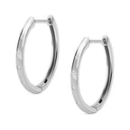 Royal Bali Collection - D'Joy Diamond (Rnd) Hoop Earrings in Platinum Overlay Sterling Silver
