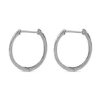 Royal Bali Collection - D'Joy Diamond (Rnd) Hoop Earrings in Platinum Overlay Sterling Silver