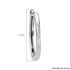 Royal Bali Collection - D'Joy Diamond (Rnd) Hoop Earrings in Platinum Overlay Sterling Silver