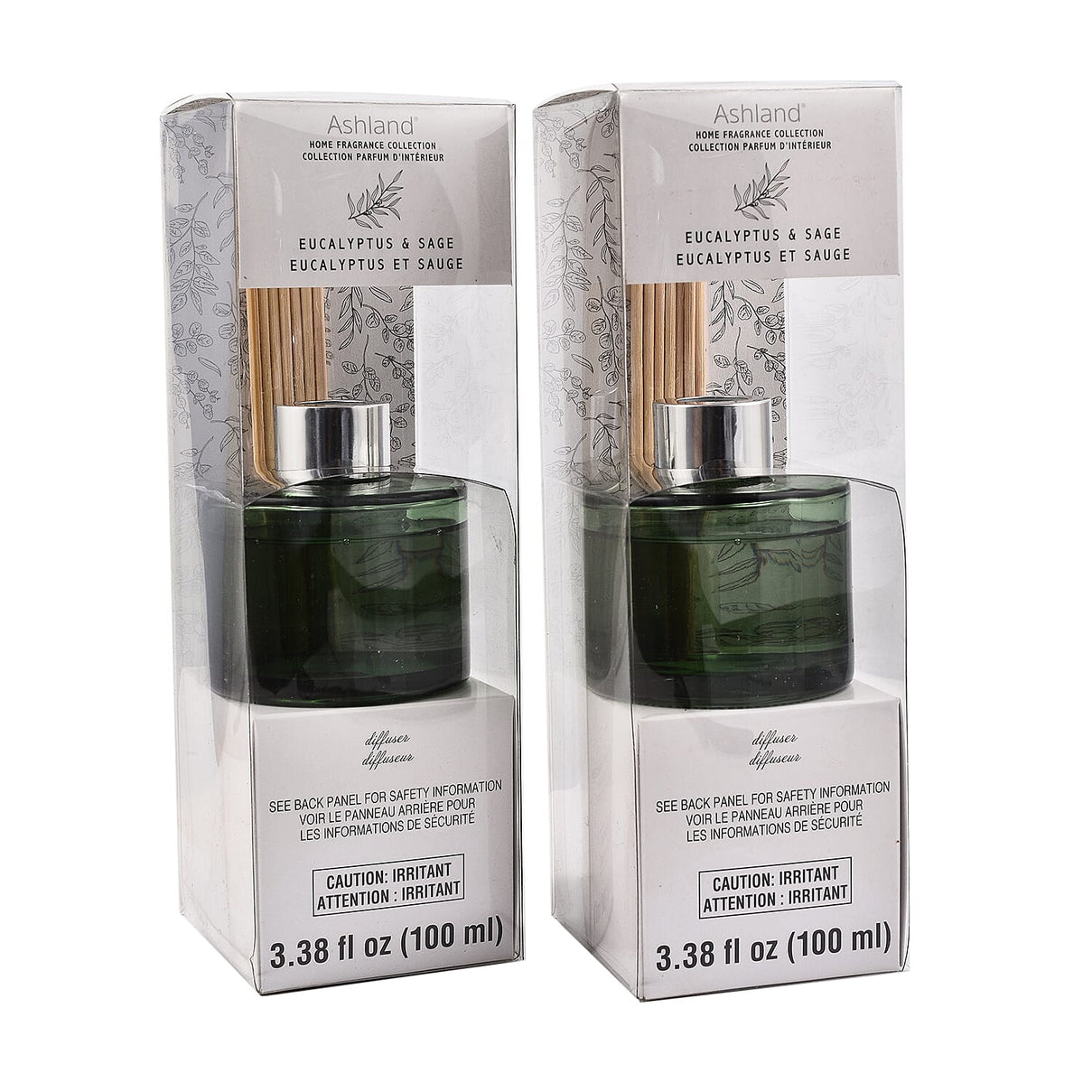 Biggest Home CloseOut - Reed Diffuser in Round Jar with 7 Reed Sticks (100ml) - Eucalyptus &amp; Sage 7385373 3