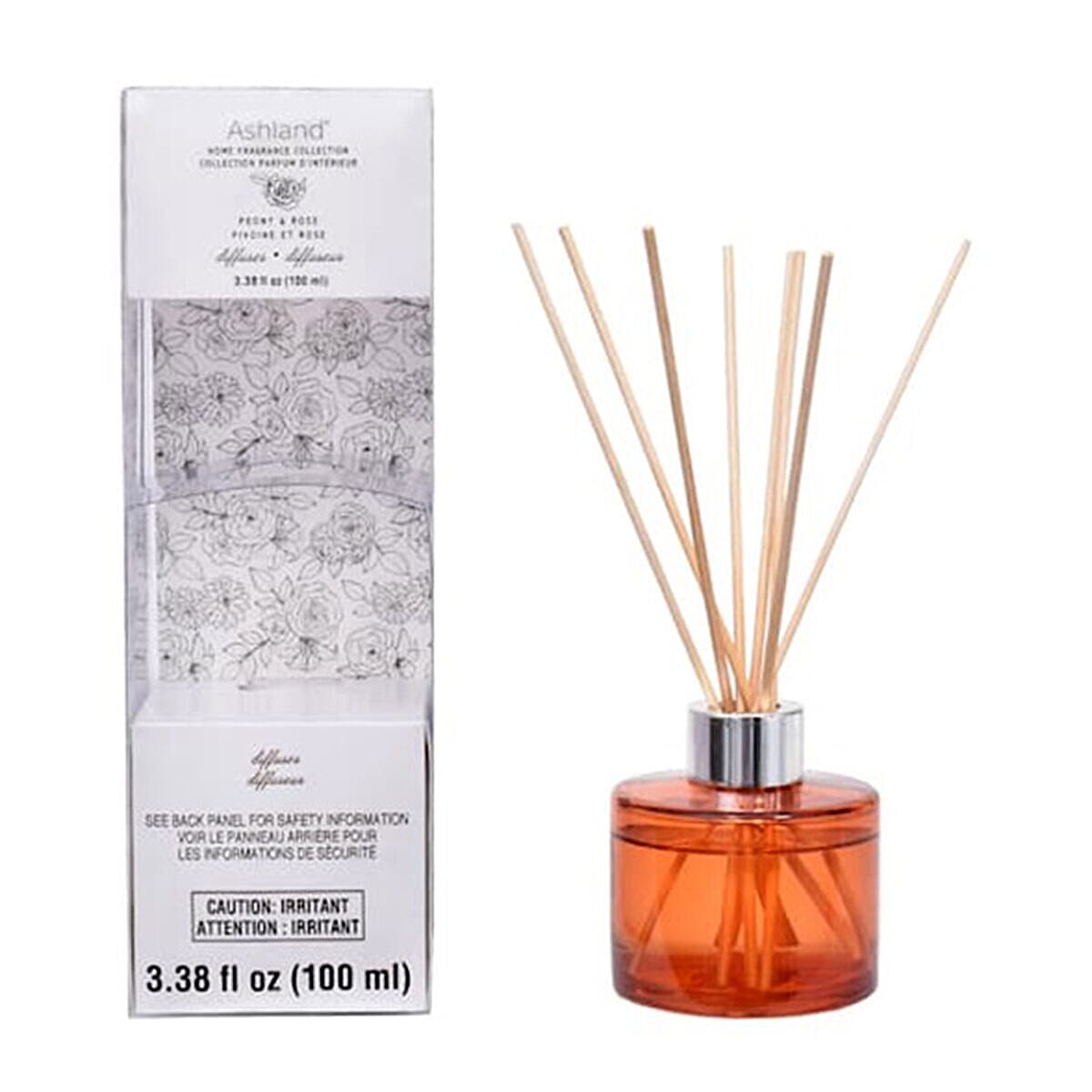Biggest Home CloseOut - Reed Diffuser in Round Jar with 7 Reed Sticks (100ml)-Peony &amp; Rose 7385357 0