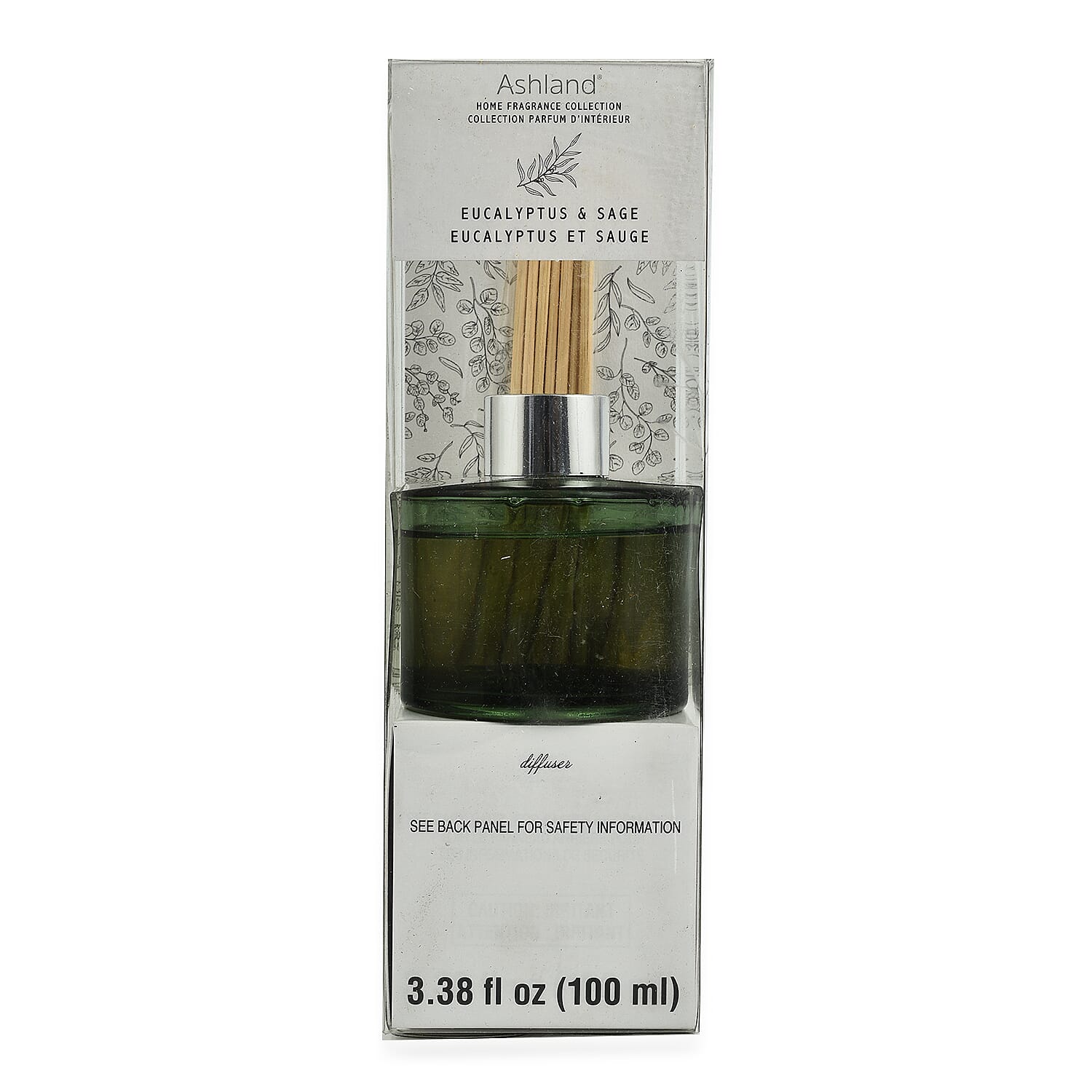 CloseOut - Reed Diffuser in Glass Jar with 7 Reeds Sticks (100ml) - Eucalyptus and Sage 7552207 4
