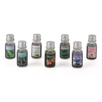 Ultrasonic Humidifier and 7 Essential Oils - Peppermint,  Jasmine, Lemongrass, Eucalyptus, Rose, Lavender, Orange (200ml) - White - Light - Dark Brown