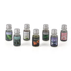 Ultrasonic Humidifier and 7 Essential Oils - Peppermint, Jasmine, Lemongrass, Eucalyptus, Rose, Lavender, Orange (200ml) - White - Light Dark Brown