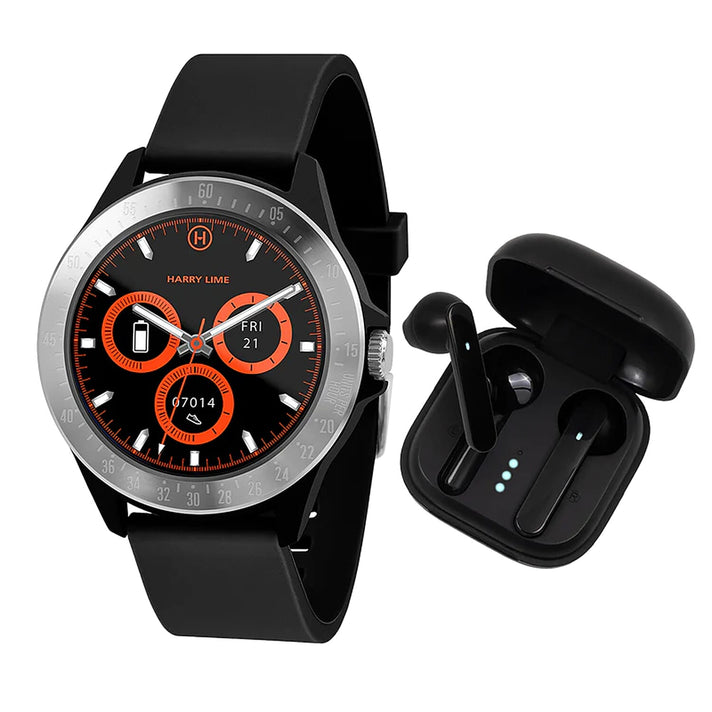 Harry Lime Smart Watch with Heart Rate, Step Counter, Activity Tracker, Water Resistance - IP68 PL-US True Wireless Earbuds in Charging Case - Black 8034248 1