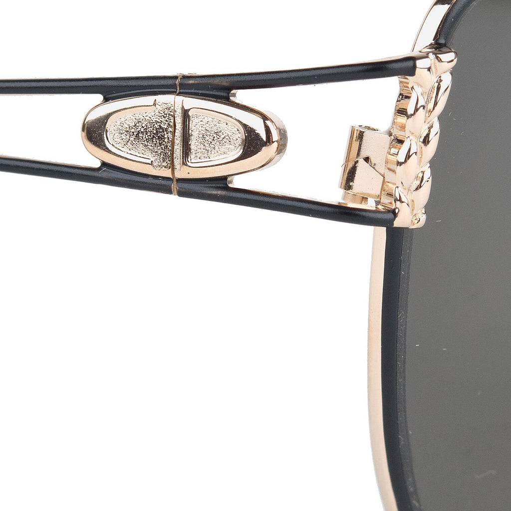 Dior Elegant Ladies Metal Cat Eye Sunglasses with Green Lenses