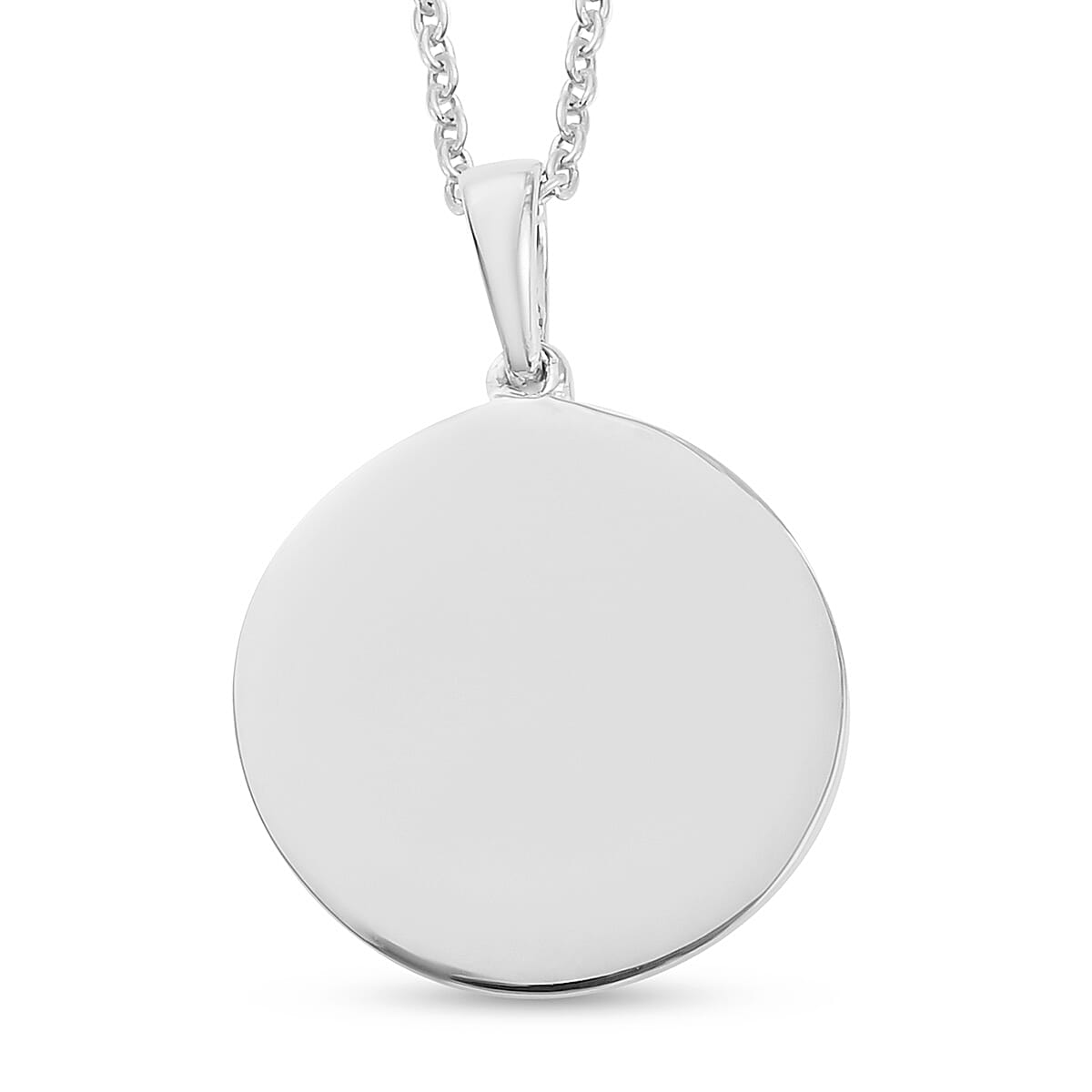 Disc Pendant with Chain (Size 18) in Platinum Plated Sterling SilverÂ  3705837 0
