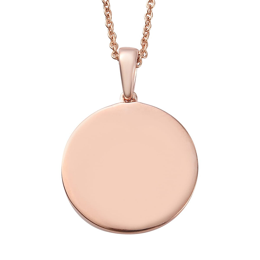 Rose Gold Overlay Sterling Silver Pendant with Chain (Size 18)
