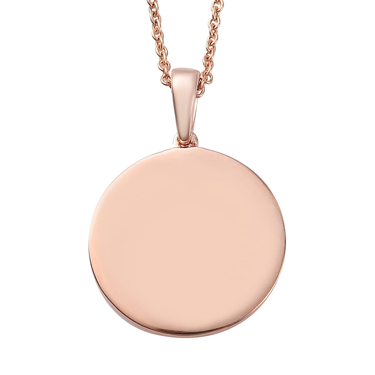 Disc Pendant with Chain (Size 18) in Rose Gold Plated Sterling Silver 3704903 2