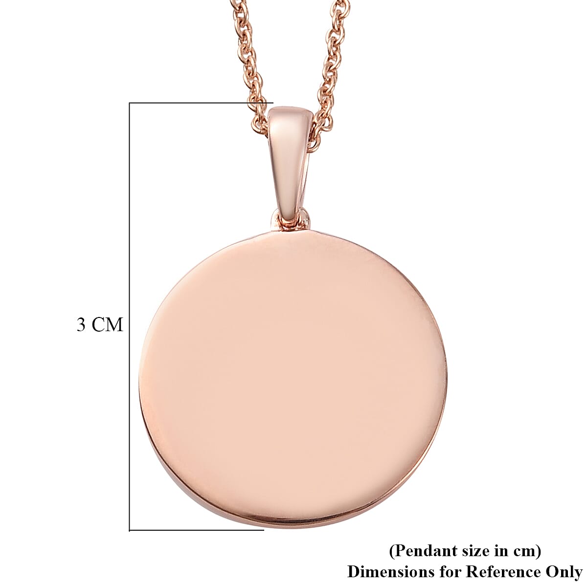 Disc Pendant with Chain (Size 18) in Rose Gold Plated Sterling Silver 3704903 3