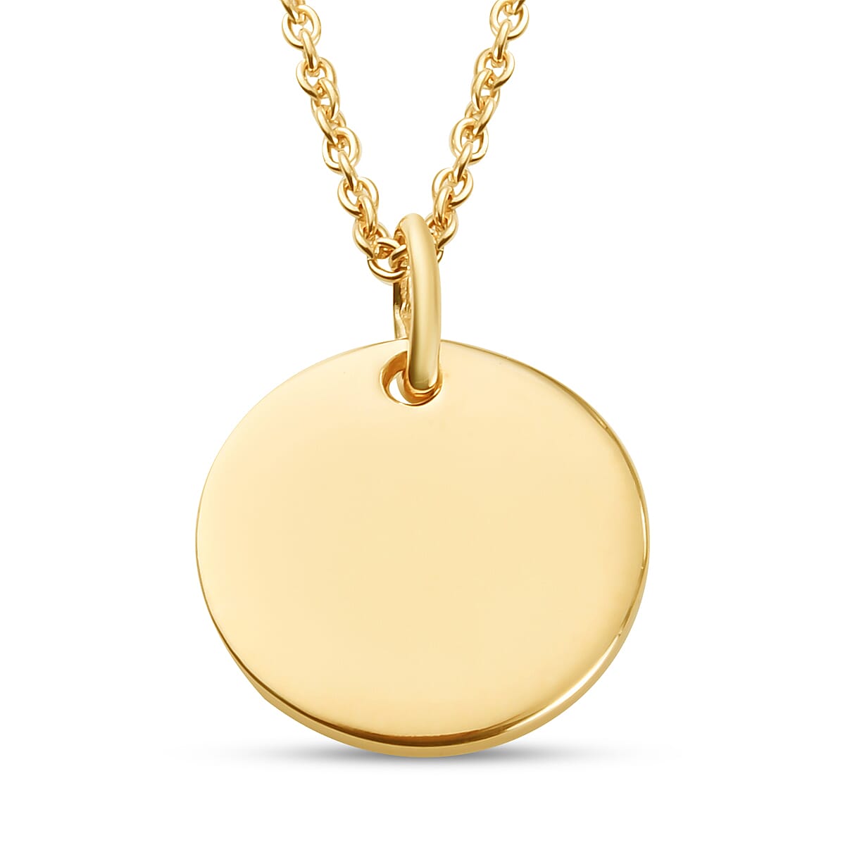 Disc Pendant with Chain (Size 18) in Yellow Gold Plated Sterling SilverÂ  3705040 0